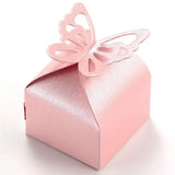 50 pièces  Boîte à bonbons  Boîte cadeau Rose  Papillon  Boîte cadeau de mariage  Texture givrée  Mariage Bonbonnière de mariage