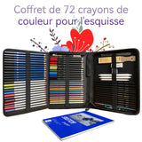 rayons de couleur 72 articles 29,5 x 21,5 x 4 cm plusieurs couleurs crayons de couleur pour croquis ensemble de peinture avancé