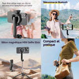 Perche à selfie trépied bluetooth 5,0 attraction magnétique surround à 360 degrés pliable trépied smartphone avec télécommande
