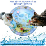 Tapis d'eau pour chat 60 cm Style océan Imperméable et résistant à l'usure Valve cachée PVC épaissi Tapis de jeu sensoriel d'eau
