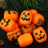 6 modèles de citrouilles simulées avec des visages fantômes comme décorations pour les farces d'Halloween et de Thanksgiving