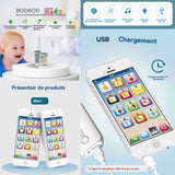 Telephone portable pour enfant éducation précoce jouet téléphone smartphone portable avec histoire musicale jouet d'éveil Portable