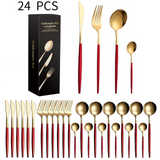 ouverts de table Service 24 pièces 4 couverts par ustensiles cuisine acier inoxydable couverts avec coffret cadeau pour 6 personnes