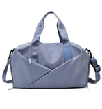 Sac de sport 46x27x27cm tissu oxford bleu main sac de voyage avec compartiment à chaussures et poche de séparation humide et sèche