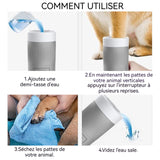 Nettoyeur de pattes 14,5 x 9 cm Poils doux antibactériens Manuel Lavage facile des pieds Pour chats et chiens Nettoyeur Pattes