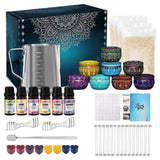 Kit de Fabrication de Bougies 550 ml 21 cm 6 huiles essentielles 8 flacons de couleurs Créez facilement vos bougies aromatiques