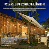Parasol de jardin 2.7m parasol de jardin extérieur pare-soleil inclinable parapluie de jardin en demi-cercle pare-soleil extérieur