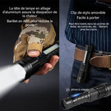 Lampe de poche 25000LM étanche à l'eau batterie au lithium 1x18650 intégrée Type-c 3 niveaux de lumière  avec éclairage latéral