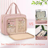 Trousse de toilette suspendue portable grande capacité avec sac de rangement bijoux travel toiletry bag séparation sèche humide