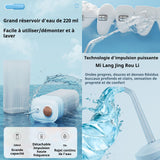 Nettoyeur dentaire portable rechargeable 220 ml de grand réservoir d'eau IPX7 imperméable longue durée de vie dents de pouls bleu