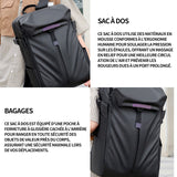 Sac à dos 30cm x 18cm x 46cm sac à bandoulière sac à bagages sac à dos léger à double épaule de grande capacité sac multifonctionn