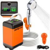 INN Douche de camping 7800 mAh pompe de douche electrique rechargeable avec tuyau avec intelligent de température et pression d'eau