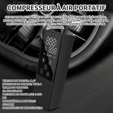 ompresseur à air portatif 150 psi 4000 mAh gonfleur pneus voiture avec affichage digital lampe LED charge USB pour auto moto balle