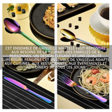 ouverts de table ensemble de 24 pièces vaisselle en acier inoxydable ensemble couteau steak fourchette et cuillère cadeaux de noël