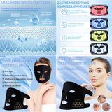 Masque LED en silicone 4 couleurs avec 216 lumières masque de luminothérapie multifonctionnel masque LED visage luminothérapie