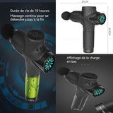 Massage 3200r/min 25 x 24,5cm écran tactile massage musculaire électrique 12 vitesses 12 têtes massage profond double interrupteur
