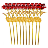 Rose 10PCS roses rouges roses plaquées or saint-Valentin cadeaux d'anniversaire décorations cadeaux pour mamans épouses et amies