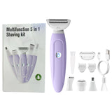 Épilateur 5 en 1 600mah épilateur femme appareil d'épilation multifonctionnel tondeuse étanche filet à couteau courbé humide et sec