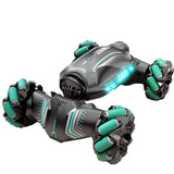 Voiture télécommandée 2,4ghz enfant rc voiture stunt avec contrôle gestuel musique et led jouet enfant cadeau pour filles garçons