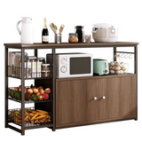 Porte-épices 80x30x120cm troisième étage en bois respectueux de l'environnement grille de four à micro-ondes panier avec placard