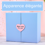 offret cadeau bleu à double porte magnétique à double porte avec bouche en fer d'anniversaire boîte cadeau de la fête des mères