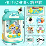 Machine à pince 29x19x16cm jeu d'apprentissage jeux de societe petite machine à pièces machine à jouets gacha avec poupée vert