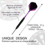 Fléchettes 16 cm 3 PCS Corps en acier plaqué Tige en aluminium Avec boîte de rangement adapté aux cibles de fléchettes rigides