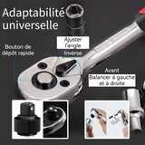 Boîte à outils 108pièces jeu de douilles à cliquet réparation de bougies d'allumage/maison/auto/pneus facile et pratique portable