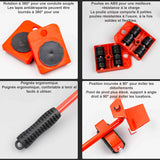 Leve meuble 150kg capacité de charge grue 1 tige de levage et 4 kit de deplace meuble lourd sans effort deplace meuble a roulette