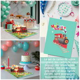Cartes 3D 16 x 21 x 0,5 cm enveloppe et carte incluses vœux d'anniversaire musique et lumière cadeau pour un anniversaire Vert