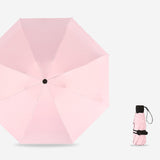 Mini parapluie ultra-léger à cinq plis Parapluie en vinyle Parapluie anti-ultraviolet à double usage ensoleillé et pluvieux