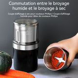 Moulin à café électrique en acier inoxydable 220w 200ml multifonctionnel portable moulin à grains broyeur à graines lin blender