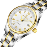 Montre montre quartz femme grand chiffre cadran bracelet alliage cadran en acier inoxydable diamant intégré affichage du calendrier