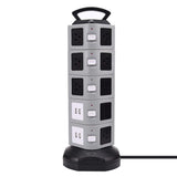 Prise intelligente  Avec 4USB  Protection contre les surcharges  Retardateur de feu Design rotatif 5 couches de prises