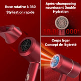 Sèche-cheveux 750w Haute puissance mini Réglage à trois vitesses Contrôle intelligent de la température Volume d'air élevé rouge