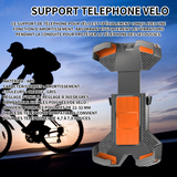 Support telephone velo 4.7-7.0 pouces réglage de l'angle à 360 degrés support de téléphone pour vélo pour guidon de 22-32mm diamètre