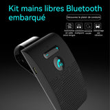 Kit mains libres pour voiture 10x6x2.1cm bluetooth 5.0 libre voiture bluetooth haut-parleur micro intégré avec clip bluetooth