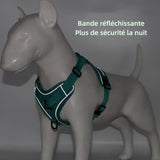 Harnais chien 47-56 cm poitrine laisse XL pour chien ceinture de securite harnais pour chien anti-traction taille réglable bleu