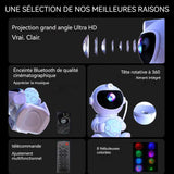 Lampe de projecteur astronaute avec enceinte bluetooth veilleuse rechargeable rotatif avec télécommande 8 types de ciel étoilé