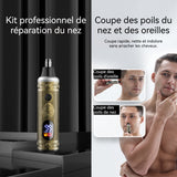 Tondeuse nez 400mAh 2 en 1 5W professionnelle tondeuse nez oreilles avec écran LCD corps en métal cadeau idéal pour les hommes