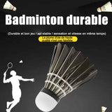 Volants 6 pièces durable plumes d'oie rotule en mousse bonne élasticité badminton pour l'entraînement noir volants de badminton