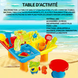 Table d'activité 25 accessoires table sable et eau table eau sable table d'eau exterieur jouet d'été pour enfants filles et garçons