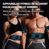 Electrostimulateur musculaire ceinture abdominale electrostimulation abdos jambes et bras equipement fitness homme et femme noir