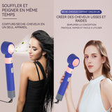 Brosse soufflante 5 en 1 600w 3 vitesses fer à friser pour sécher lisser boucler multifonction rouleaux chauffants avec 1,8m câble