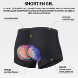 Shorts de cyclisme 85-90cm taille short de sport shorts vélo gel 3D respirant séchage rapide pantalon de cyclisme respirant silicone