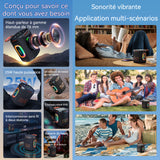 Enceinte bluetooth 6000mAh 25W IPX6 bluetooth 5.4 enceinte portable chaîne stéréo portable pour l'extérieur avec effet lumineux RGB