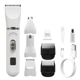 Tondeuse chien professionnelle kit de rasage 4 en 1 pour animaux de compagnie rasage et tonte de tout le corps des animaux blanc