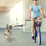 Laisse de vélo pour chien 120-148cm métal rotation à 180 degrés installation facile laisse chien velo laisse pour chien de vélo