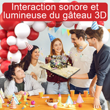 Cartes de vœux 16x21cm d'anniversaire motif gâteau d'anniversaire lumières et musique pour enveloppe et petite carte noir élégant