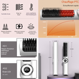 Brosse lissante pour cheveux 220v 5 niveaux réglage LCD utilisation humide sèche avec gants et épingles à cheveux peigne à lisser